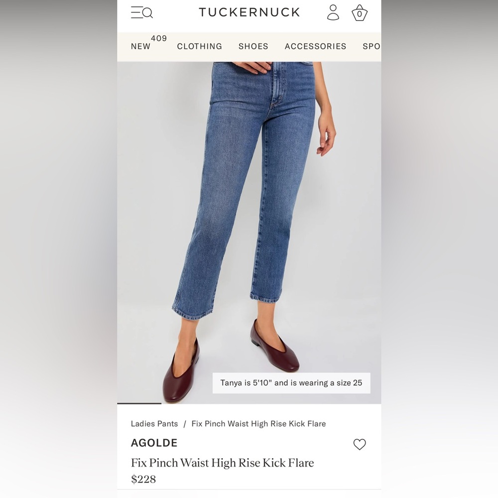 Agolde Pinch Waist High Rise Kick Jeans Size 28